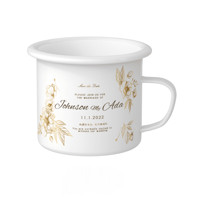 Full White Enamel Mugs Wedding 2