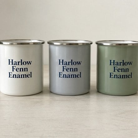 Classic Rolled-Rim Enamel Mugs