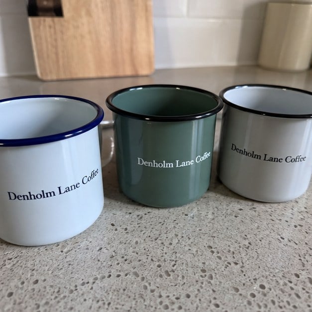 Custom enamel mugs — customer photo