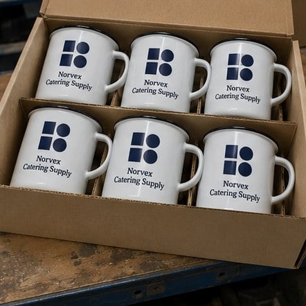 Customized enamel mugs for corporate gifting