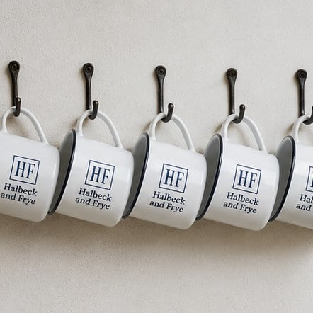 Customized enamel mugs for homeware and retail brands